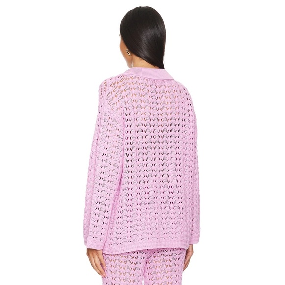 NWT LOVERS & FRIENDS | Pink Cotton Estie Pointelle Knit Top & Pant SET | Size S - Picture 3 of 14